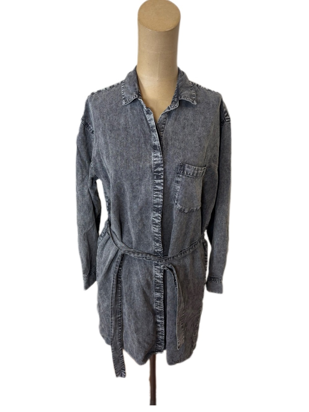 Rails Ames Washed Black Gray Shirtdress Size XS